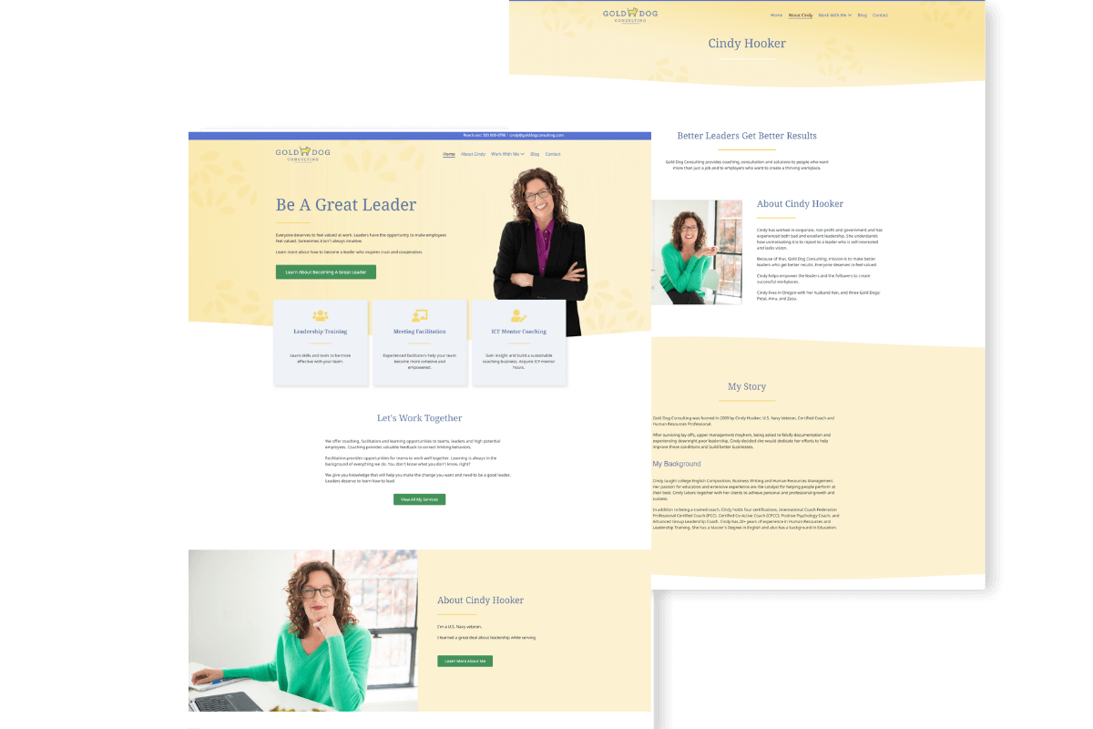 Gold Dog Consulting Website Screenshots