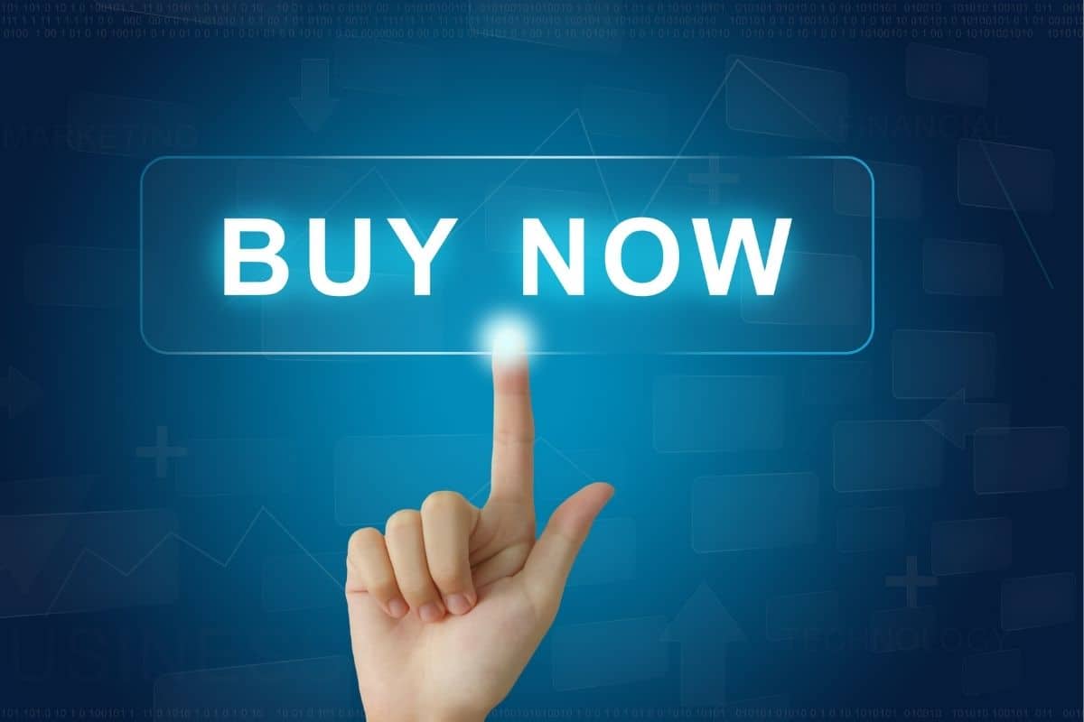 Buy now button on computer screen