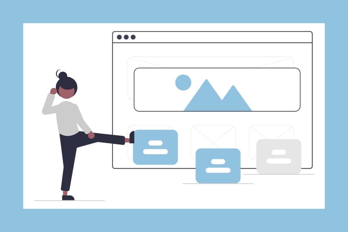 Girl setting up website