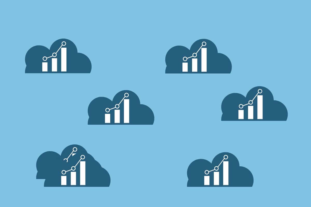 Clouds with growth charts