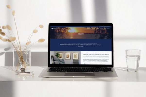 Website mockup on desktop monitor