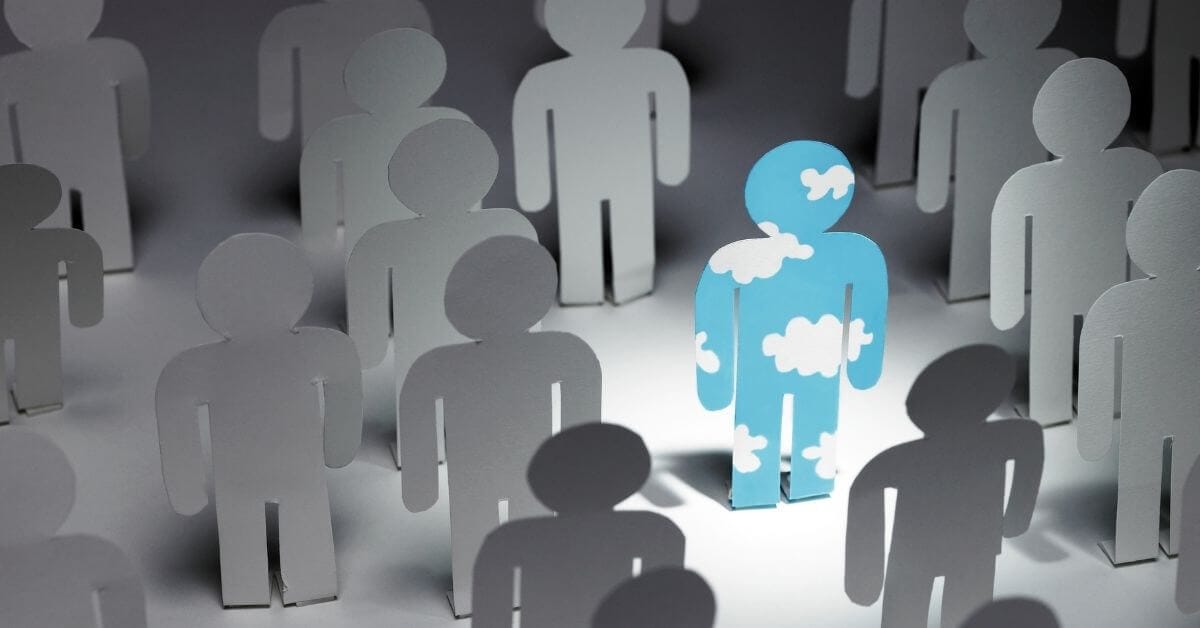 Cutout figure standing out
