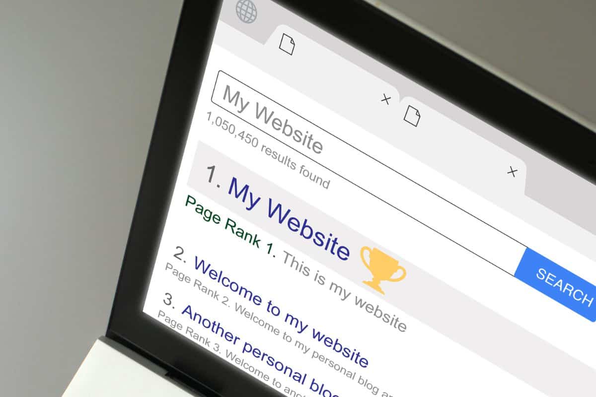 Monitor showing search results