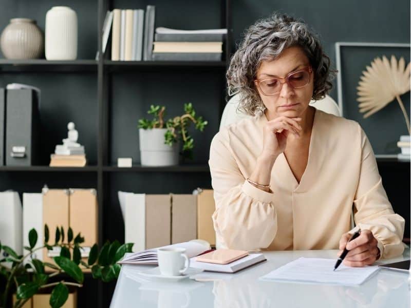 Woman working at desk